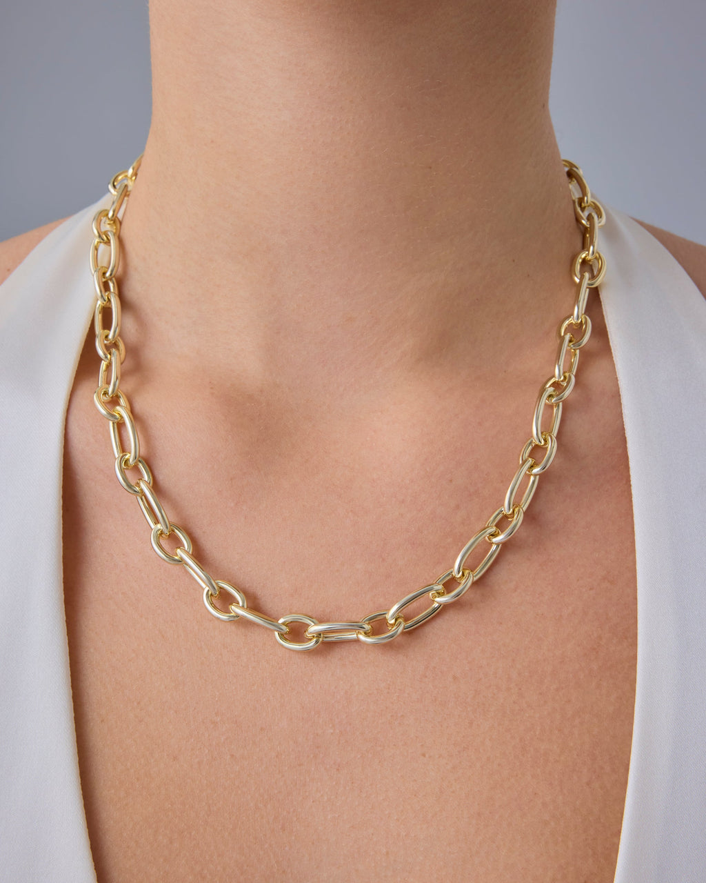 Chunky Oval Link Chain Necklace