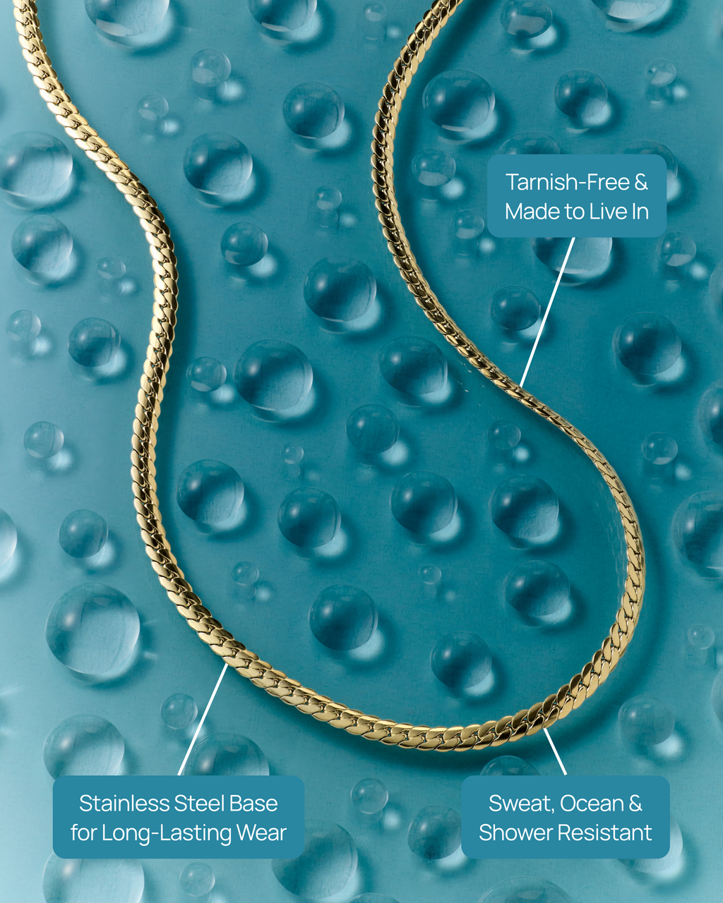 Waterproof Curb Chain Necklace