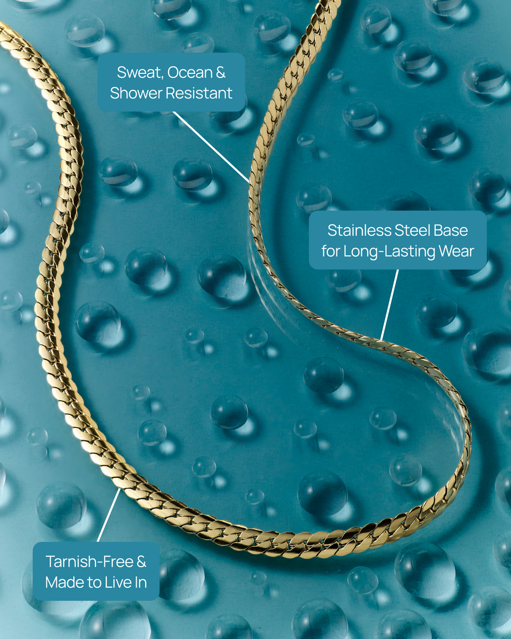 Waterproof Curb Chain Necklace