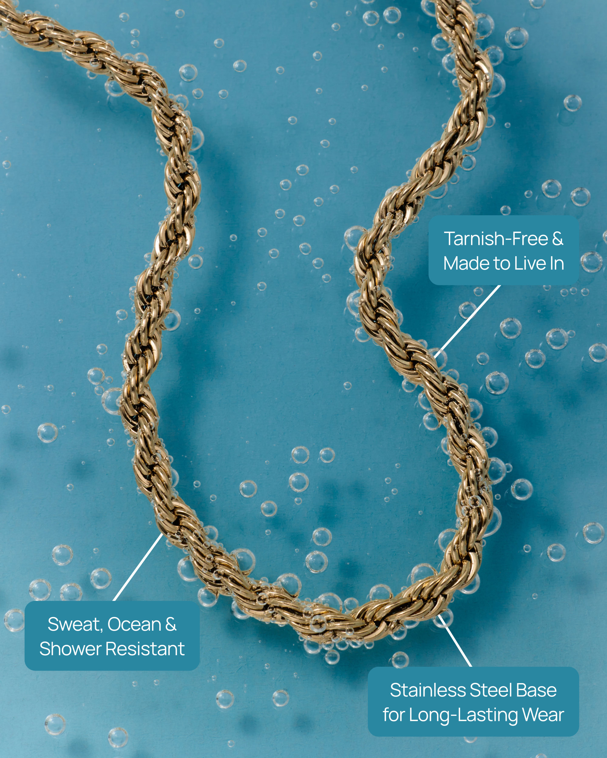 Waterproof Rope Chain Necklace