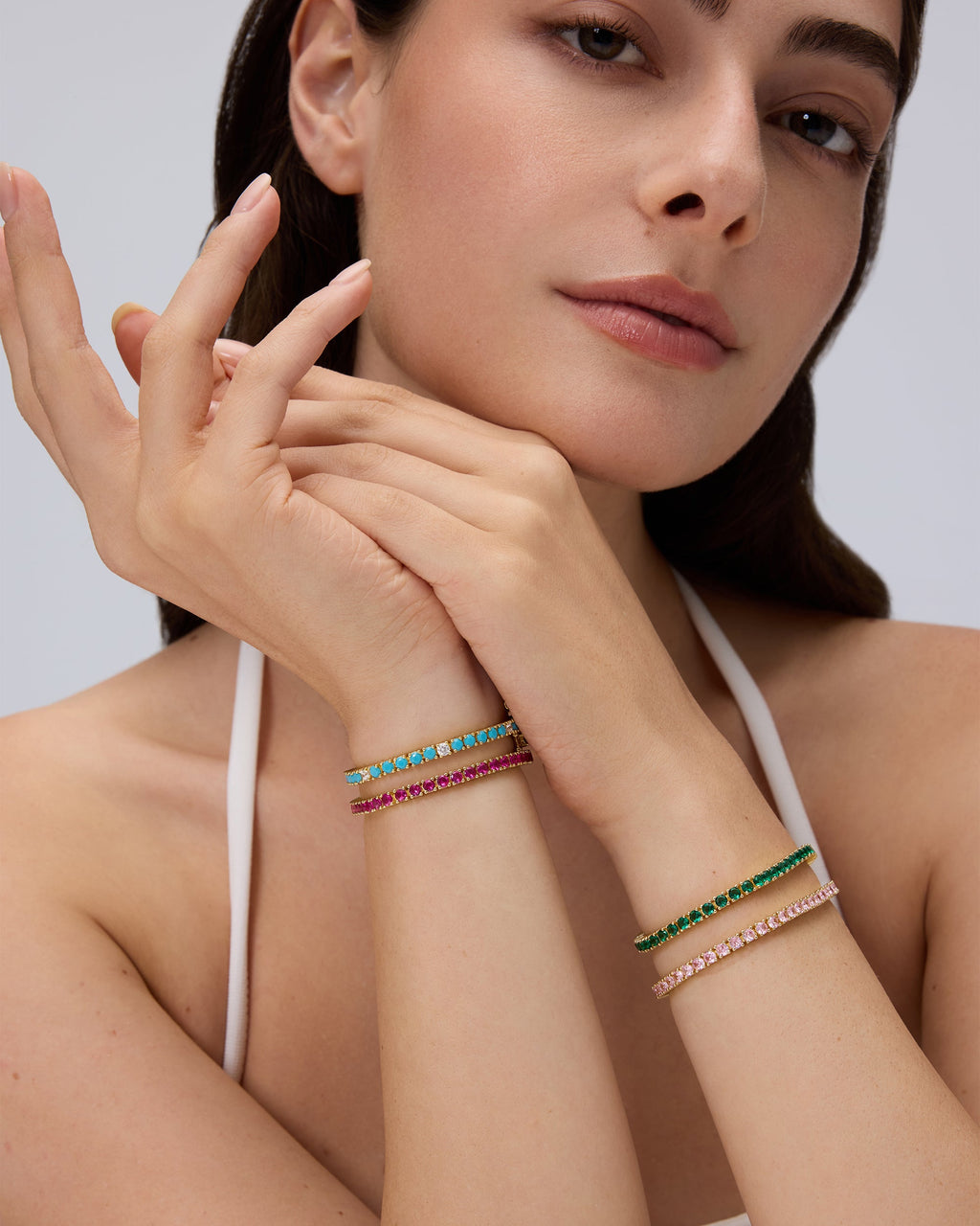 Colored Tennis Cubic Zirconia Bracelet