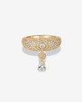 Pavé Dangle Ring with Pear Drop