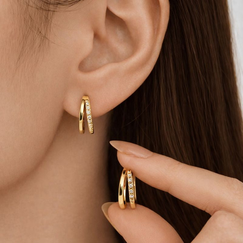 Andrea Double Hoops Earring Set