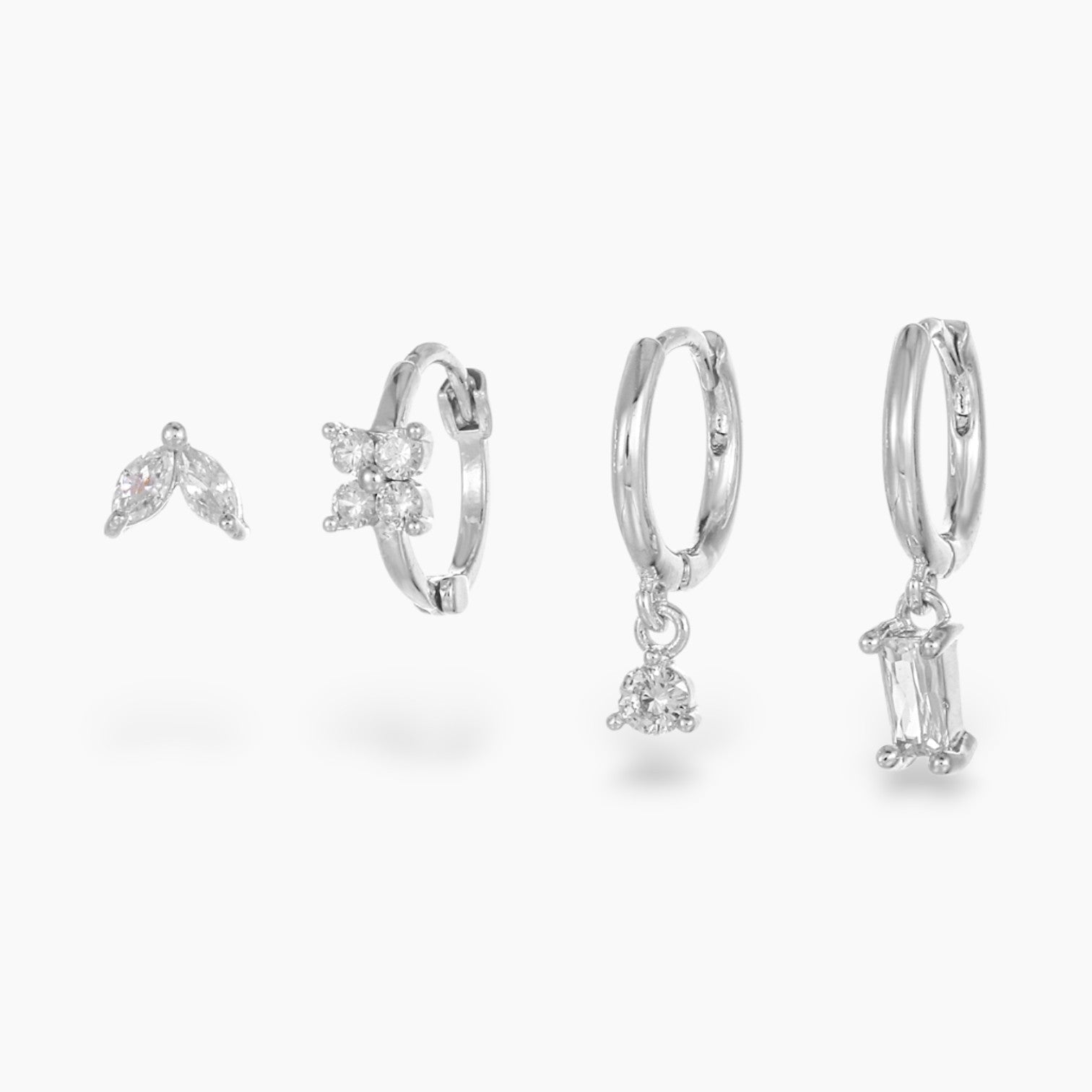Fleur Crystal Flower Earring Set