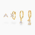 Fleur Crystal Flower Earring Set
