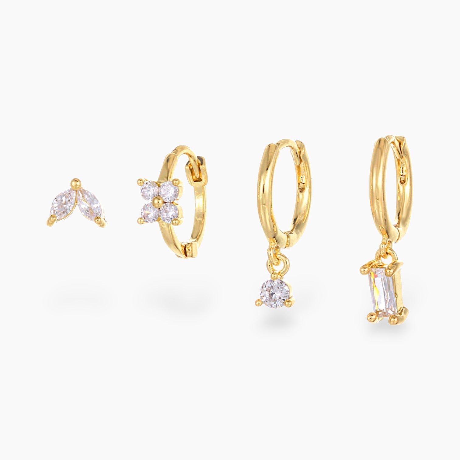 Fleur Crystal Flower Earring Set
