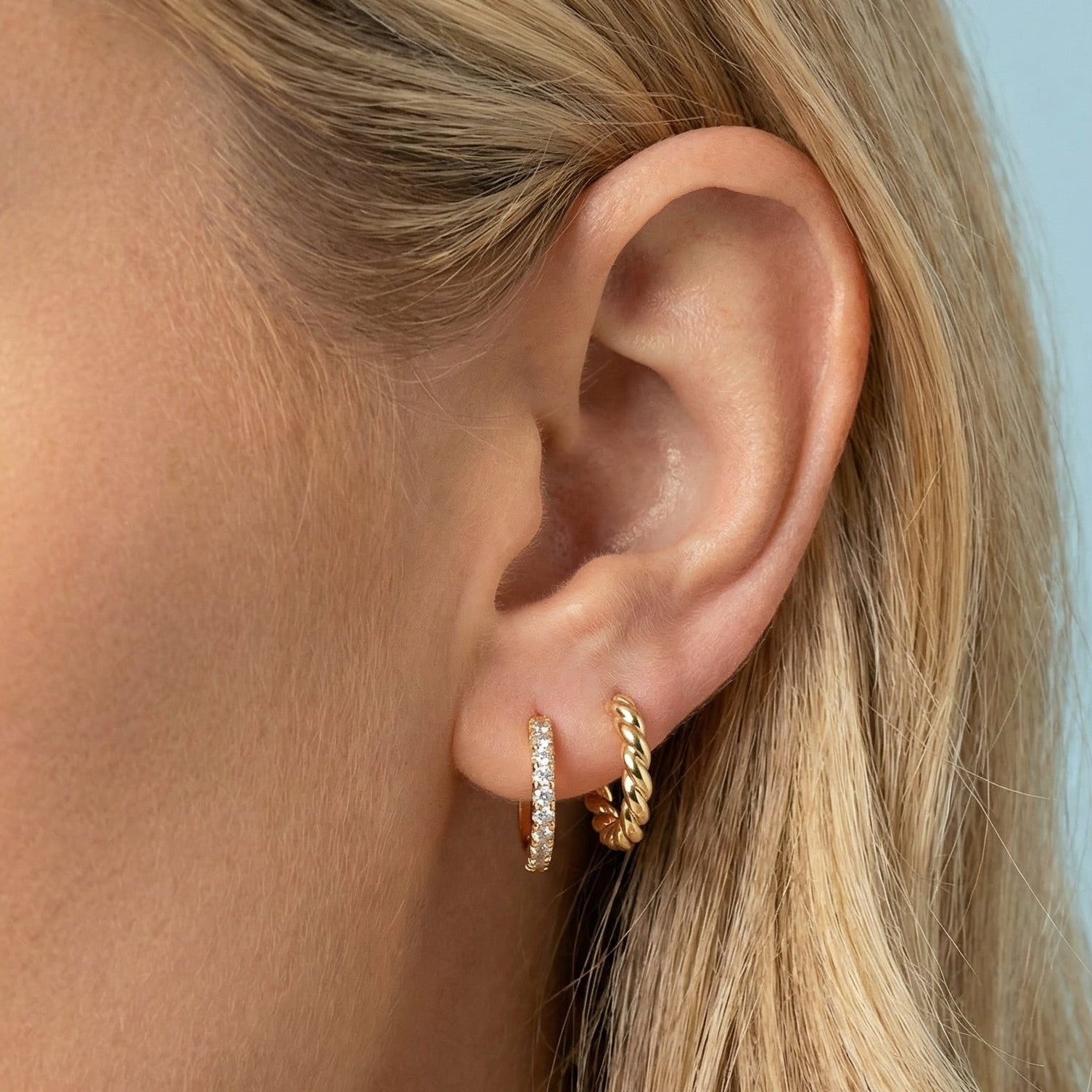 Trilogy Huggie Hoop Earring Set
